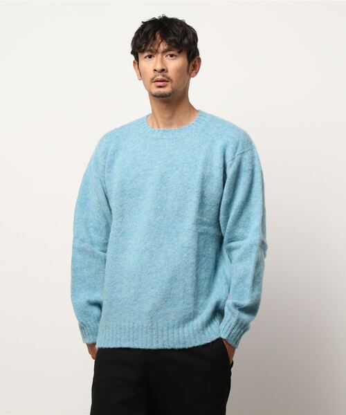 Laurence J Smith（ローレンスジェイスミス）の「【LAURENCE J.SMITH】クルーネックルーズニット MEN（ニット/セーター・メンズ・サックスブルー/イエロー/ベージュ/グレー・MEDIUM/LARGE）」の19枚目の写真