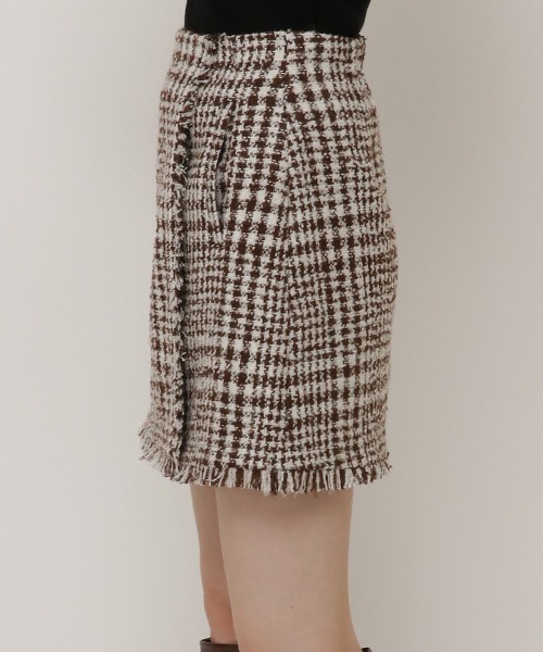 REDYAZEL（レディアゼル）の「ツイードラップミニスカート（スカート・レディース・ブラウン/ブラック・SMALL/MEDIUM）」の12枚目の写真