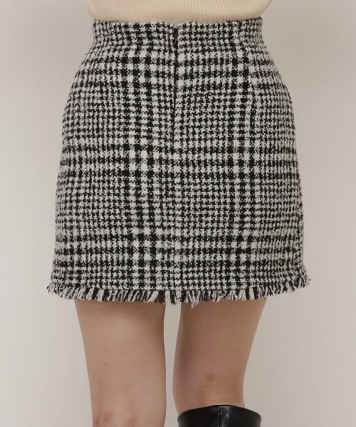 REDYAZEL（レディアゼル）の「ツイードラップミニスカート（スカート・レディース・ブラウン/ブラック・SMALL/MEDIUM）」の5枚目の写真