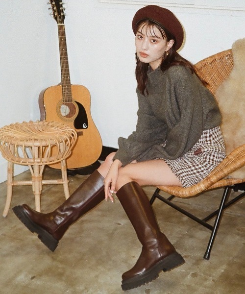 REDYAZEL（レディアゼル）の「ツイードラップミニスカート（スカート・レディース・ブラウン/ブラック・SMALL/MEDIUM）」の21枚目の写真