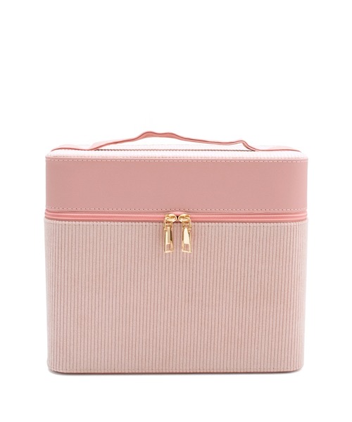 VitaFelice（ヴィータフェリーチェ）の「コーデュロイメイクボックス（左右各2段トレイ）（収納グッズ・レディース・ベージュ/ピンク/ブラック/ワイン・FREE）」の11枚目の写真