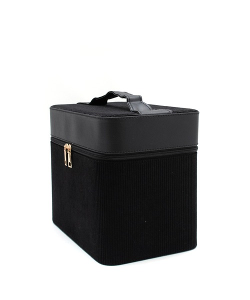 VitaFelice（ヴィータフェリーチェ）の「コーデュロイメイクボックス（左右各2段トレイ）（収納グッズ・レディース・ベージュ/ピンク/ブラック/ワイン・FREE）」の6枚目の写真