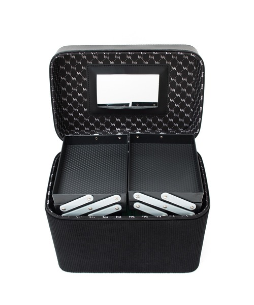 VitaFelice（ヴィータフェリーチェ）の「コーデュロイメイクボックス（左右各2段トレイ）（収納グッズ・レディース・ベージュ/ピンク/ブラック/ワイン・FREE）」の10枚目の写真