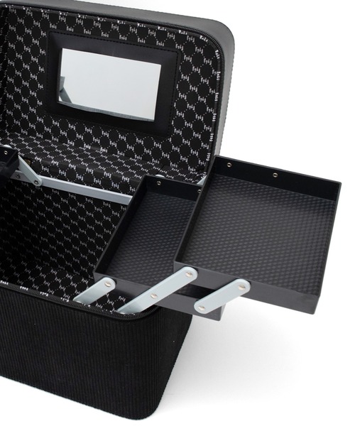 VitaFelice（ヴィータフェリーチェ）の「コーデュロイメイクボックス（左右各2段トレイ）（収納グッズ・レディース・ベージュ/ピンク/ブラック/ワイン・FREE）」の7枚目の写真