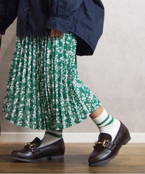 MAKE YOUR DAY(メイクユアデイ)の「4柄プリーツスカート■90~140cm(スカート・キッズ・ブラック/サックスブルー/グリーン/ラベンダー・90/100/110/120/130/140)」の3枚目の写真