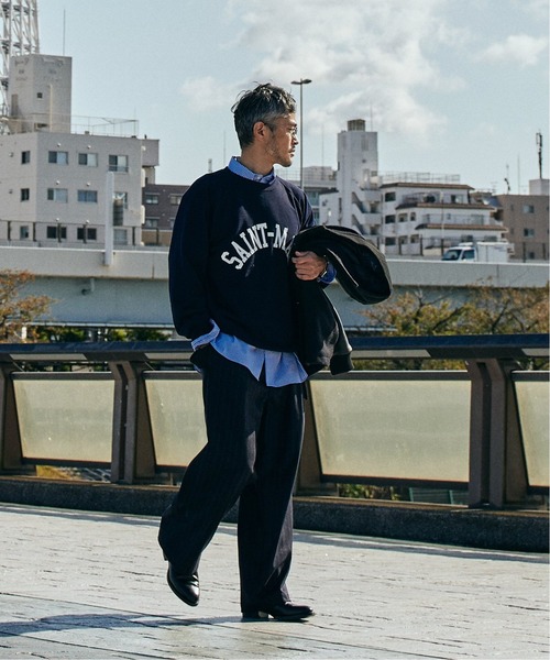 EDIFICE（エディフィス）の「【EDIFICE × 久米繊維】"SAINT MALO" プリントスウェット（スウェット・メンズ・グリーン/ボルドー/ネイビー・MEDIUM/LARGE）」の7枚目の写真