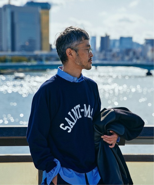 EDIFICE（エディフィス）の「【EDIFICE × 久米繊維】"SAINT MALO" プリントスウェット（スウェット・メンズ・グリーン/ボルドー/ネイビー・MEDIUM/LARGE）」の8枚目の写真