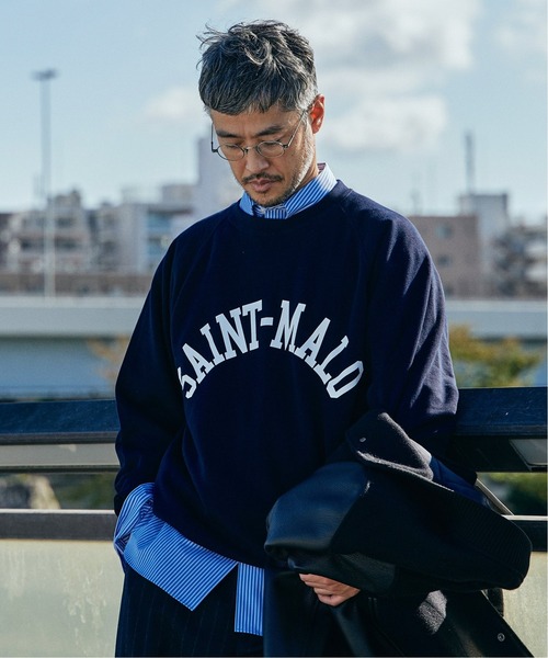 EDIFICE（エディフィス）の「【EDIFICE × 久米繊維】"SAINT MALO" プリントスウェット（スウェット・メンズ・グリーン/ボルドー/ネイビー・MEDIUM/LARGE）」の9枚目の写真