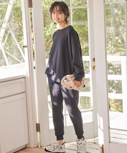 KOBE LETTUCE（コウベレタス）の「[ぬく盛り] 裏起毛ジョガーパンツ（その他パンツ・レディース・ホワイト/ブラック/ブラウン系/モカ・FREE/M/S/L）」の6枚目の写真