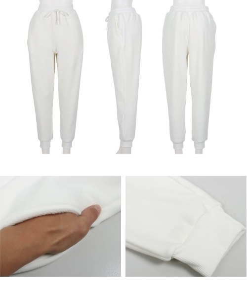 KOBE LETTUCE（コウベレタス）の「[ぬく盛り] 裏起毛ジョガーパンツ（その他パンツ・レディース・ホワイト/ブラック/ブラウン系/モカ・FREE/M/S/L）」の7枚目の写真