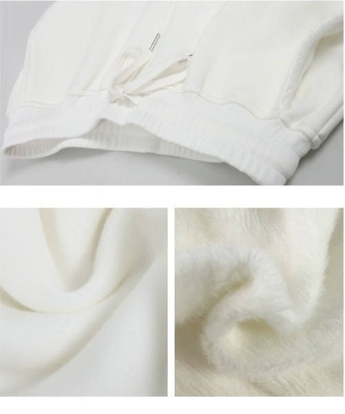 KOBE LETTUCE（コウベレタス）の「[ぬく盛り] 裏起毛ジョガーパンツ（その他パンツ・レディース・ホワイト/ブラック/ブラウン系/モカ・FREE/M/S/L）」の8枚目の写真