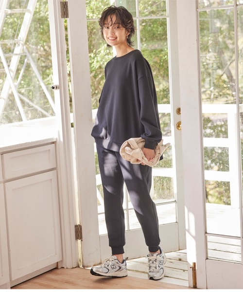 KOBE LETTUCE（コウベレタス）の「[ぬく盛り] 裏起毛ジョガーパンツ（その他パンツ・レディース・ホワイト/ブラック/ブラウン系/モカ・FREE/M/S/L）」の12枚目の写真