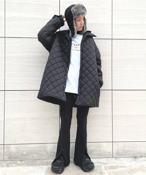 WHITELAND(ホワイトランド)の「WHITELAND/ホワイトランド/キルティングシャツジャケット(ブルゾン・レディース・ブラック・FREE)」の13枚目の写真