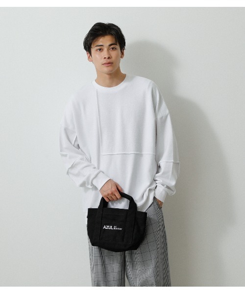 AZUL by moussy(アズールバイマウジー)の「AZUL CANVAS MINI TOTE BAG/AZULキャンバスミニトートバッグ(トートバッグ・メンズ・ライトブルー/オフホワイト/イエロー/ブラック/ライトグレー/ブルー・FREE)」の18枚目の写真