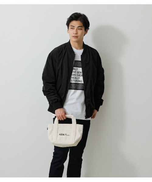 AZUL by moussy(アズールバイマウジー)の「AZUL CANVAS MINI TOTE BAG/AZULキャンバスミニトートバッグ(トートバッグ・メンズ・ライトブルー/オフホワイト/イエロー/ブラック/ライトグレー/ブルー・FREE)」の11枚目の写真