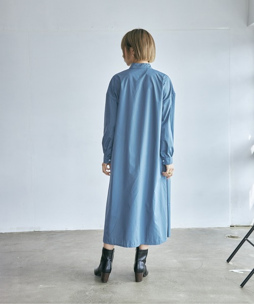 ECRIRE（エクリール）の「サイドリボンピンタックワンピース（ワンピース・レディース・ブラック/オフホワイト/ネイビー/ベージュ・M）」の12枚目の写真