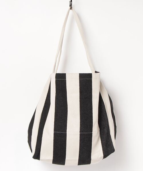 Auntie Rosa Holiday（アンティローザホリデー）の「ストライプオーバートート（トートバッグ・レディース・ブラック/ネイビー・FREE）」の3枚目の写真