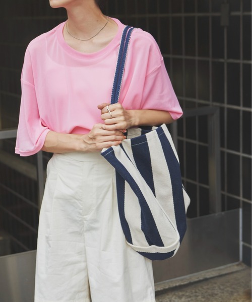 Auntie Rosa Holiday（アンティローザホリデー）の「ストライプオーバートート（トートバッグ・レディース・ブラック/ネイビー・FREE）」の12枚目の写真