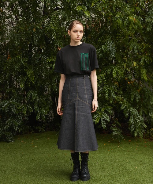 Keeepy（キーピー）の「【Keeepy】embroidered logo short sleeves  T-shirt（Tシャツ/カットソー・レディース・ブラック/ベージュ/グリーン・M/L）」の5枚目の写真
