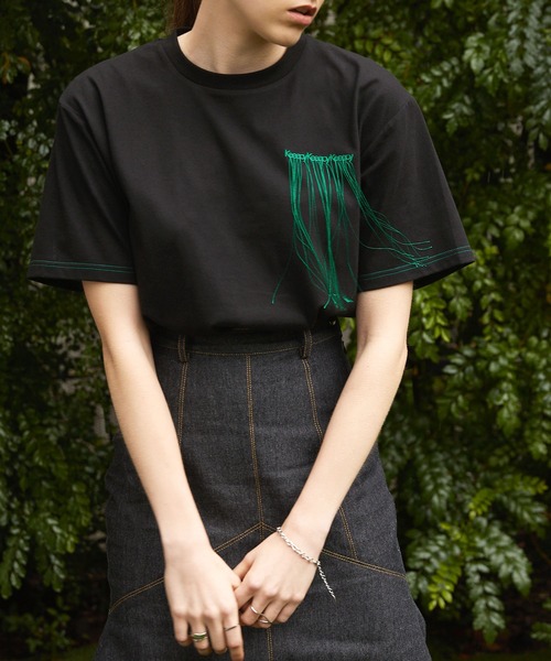 Keeepy（キーピー）の「【Keeepy】embroidered logo short sleeves  T-shirt（Tシャツ/カットソー・レディース・ブラック/ベージュ/グリーン・M/L）」の7枚目の写真