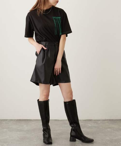 Keeepy（キーピー）の「【Keeepy】embroidered logo short sleeves  T-shirt（Tシャツ/カットソー・レディース・ブラック/ベージュ/グリーン・M/L）」の11枚目の写真