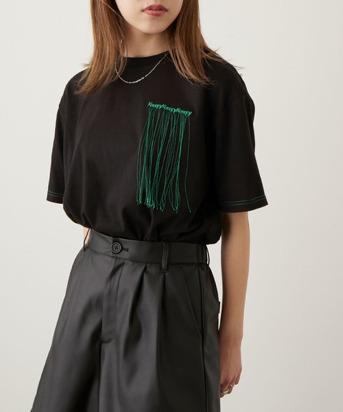 Keeepy（キーピー）の「【Keeepy】embroidered logo short sleeves  T-shirt（Tシャツ/カットソー・レディース・ブラック/ベージュ/グリーン・M/L）」の15枚目の写真