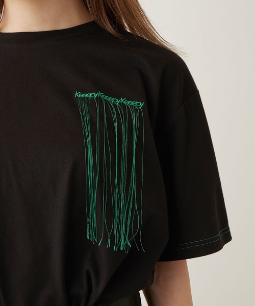 Keeepy（キーピー）の「【Keeepy】embroidered logo short sleeves  T-shirt（Tシャツ/カットソー・レディース・ブラック/ベージュ/グリーン・M/L）」の17枚目の写真