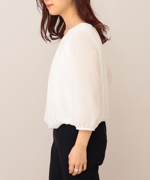 UNTITLED（アンタイトル）の「◆プレーヌツイルブラウス【マシンウォッシャブル】（Tシャツ/カットソー・レディース・オフホワイト/ナチュラル・02/01/03）」の10枚目の写真