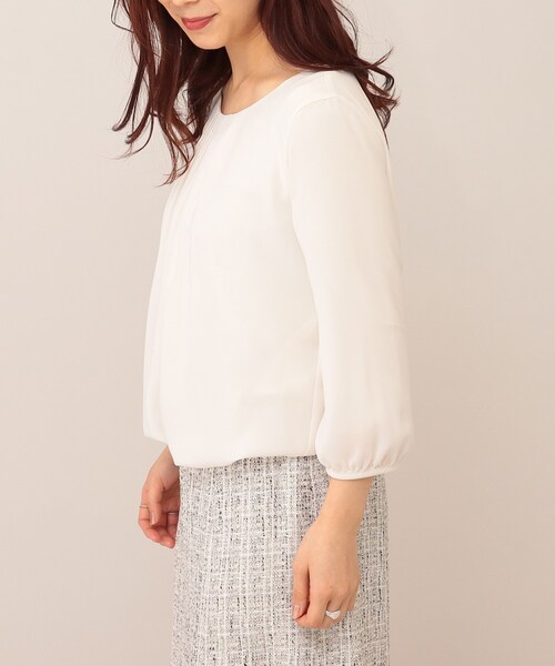 UNTITLED（アンタイトル）の「◆プレーヌツイルブラウス【マシンウォッシャブル】（Tシャツ/カットソー・レディース・オフホワイト/ナチュラル・02/01/03）」の14枚目の写真