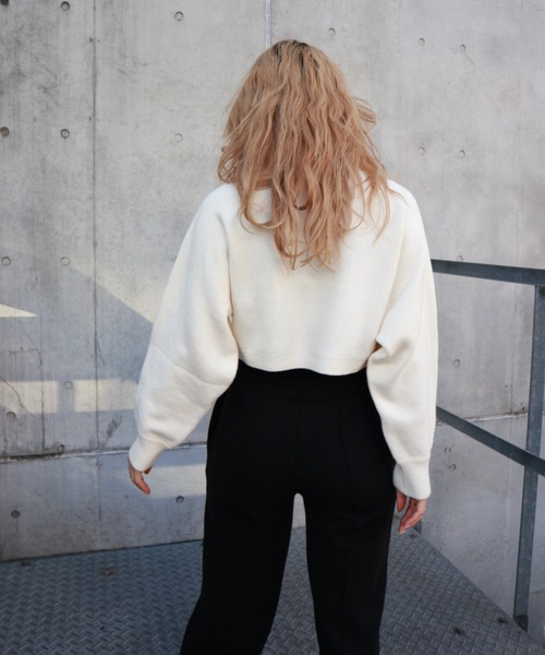 FIG&VIPER（フィグアンドバイパー）の「タートルクロップドニットTOP（ニット/セーター・レディース・ブラック/グレー/アイボリー・FREE）」の13枚目の写真