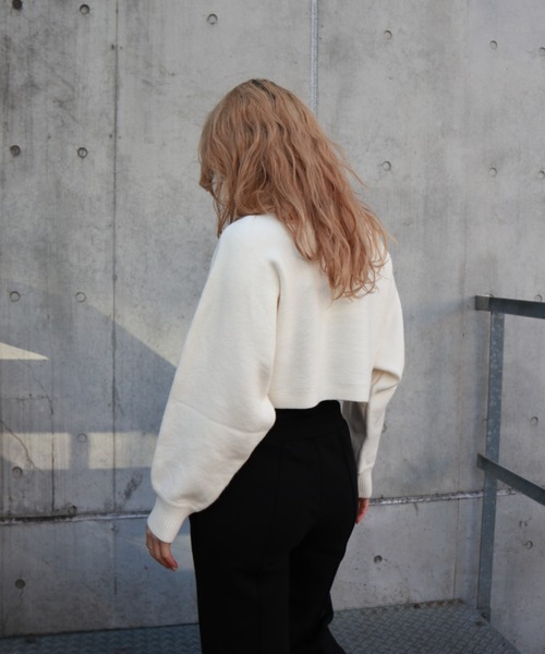 FIG&VIPER（フィグアンドバイパー）の「タートルクロップドニットTOP（ニット/セーター・レディース・ブラック/グレー/アイボリー・FREE）」の14枚目の写真