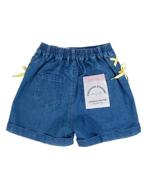 Candychuu（キャンディチュウ）の「レースアップデニムショーパン（その他パンツ・キッズ・サックスブルー/ブルー・120/130/140/150/160）」の8枚目の写真