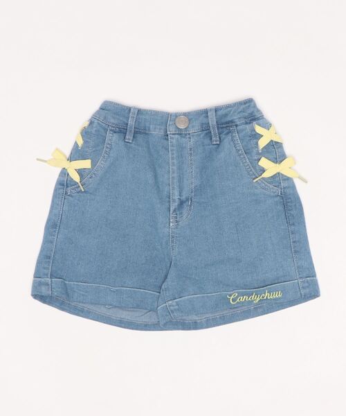 Candychuu（キャンディチュウ）の「レースアップデニムショーパン（その他パンツ・キッズ・サックスブルー/ブルー・120/130/140/150/160）」の11枚目の写真