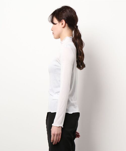 COLONY 2139（コロニートゥーワンスリーナイン）の「天竺シアーメローロンT/シアープチハイネックロンＴ（Tシャツ/カットソー・レディース・ブラック/グリーン/アイボリー/オレンジ・FREE）」の22枚目の写真