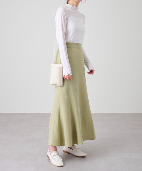 COLONY 2139（コロニートゥーワンスリーナイン）の「天竺シアーメローロンT/シアープチハイネックロンＴ（Tシャツ/カットソー・レディース・ブラック/グリーン/アイボリー/オレンジ・FREE）」の8枚目の写真