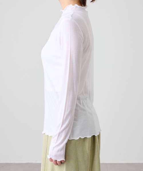 COLONY 2139（コロニートゥーワンスリーナイン）の「天竺シアーメローロンT/シアープチハイネックロンＴ（Tシャツ/カットソー・レディース・ブラック/グリーン/アイボリー/オレンジ・FREE）」の17枚目の写真