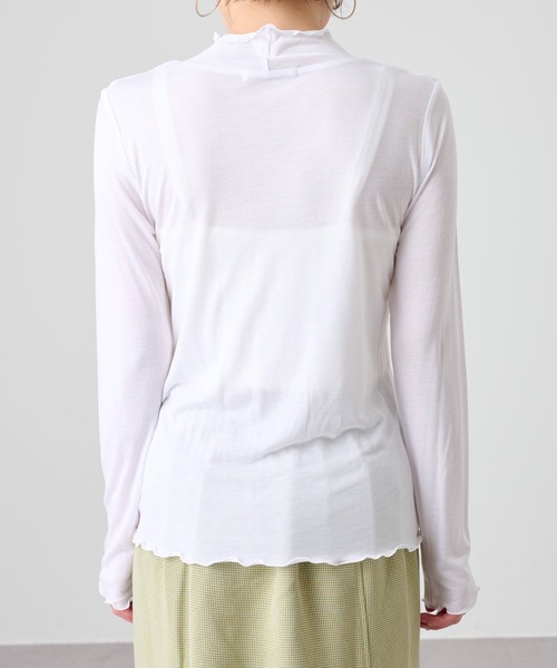 COLONY 2139（コロニートゥーワンスリーナイン）の「天竺シアーメローロンT/シアープチハイネックロンＴ（Tシャツ/カットソー・レディース・ブラック/グリーン/アイボリー/オレンジ・FREE）」の18枚目の写真