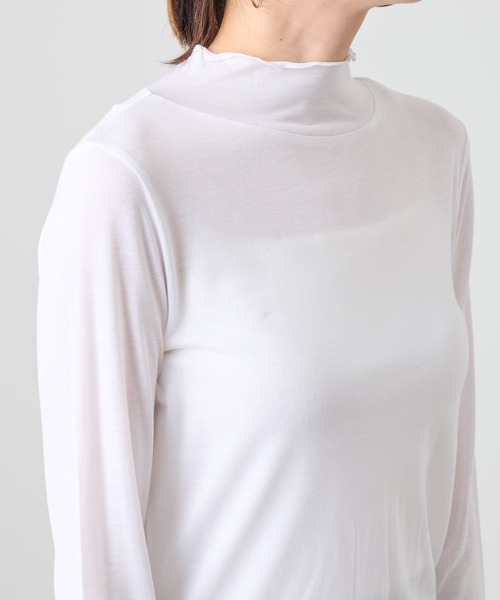 COLONY 2139（コロニートゥーワンスリーナイン）の「天竺シアーメローロンT/シアープチハイネックロンＴ（Tシャツ/カットソー・レディース・ブラック/グリーン/アイボリー/オレンジ・FREE）」の19枚目の写真