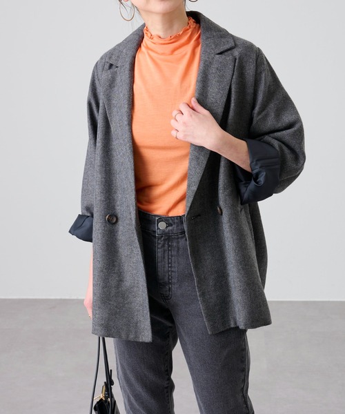 COLONY 2139（コロニートゥーワンスリーナイン）の「天竺シアーメローロンT/シアープチハイネックロンＴ（Tシャツ/カットソー・レディース・ブラック/グリーン/アイボリー/オレンジ・FREE）」の12枚目の写真