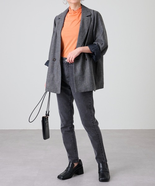 COLONY 2139（コロニートゥーワンスリーナイン）の「天竺シアーメローロンT/シアープチハイネックロンＴ（Tシャツ/カットソー・レディース・ブラック/グリーン/アイボリー/オレンジ・FREE）」の13枚目の写真