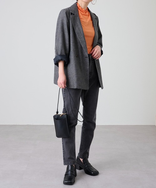 COLONY 2139（コロニートゥーワンスリーナイン）の「天竺シアーメローロンT/シアープチハイネックロンＴ（Tシャツ/カットソー・レディース・ブラック/グリーン/アイボリー/オレンジ・FREE）」の14枚目の写真