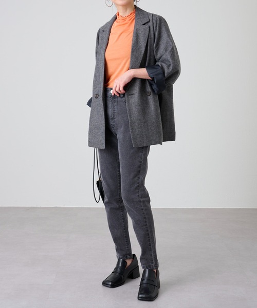 COLONY 2139（コロニートゥーワンスリーナイン）の「天竺シアーメローロンT/シアープチハイネックロンＴ（Tシャツ/カットソー・レディース・ブラック/グリーン/アイボリー/オレンジ・FREE）」の15枚目の写真