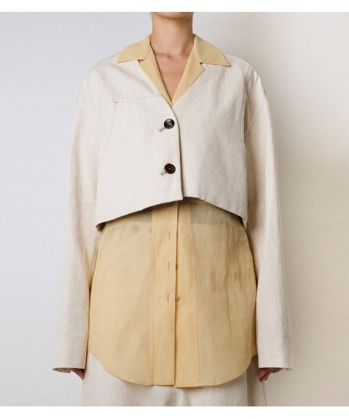 iRENE（アイレネ）の「Canapa Gabardine Cropped Blouson（テーラードジャケット・レディース・ホワイト・36）」の2枚目の写真