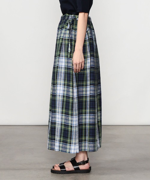 O'NEIL of DUBLIN（オニールオブダブリン）の「O'NEIL OF DUBLIN | リネンタータン ドロータックスカート WOMEN（スカート・レディース・オレンジ系その他/ブルー系その他5/グリーン系その他2・8）」の7枚目の写真