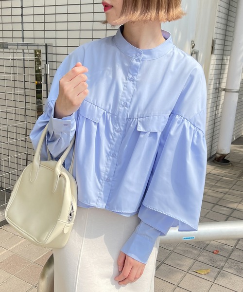 PairPair（ペアペア）の「ラッフルフリルシャツ（シャツ/ブラウス・レディース・オフホワイト/イエロー/ブルー系その他・フリー）」の3枚目の写真