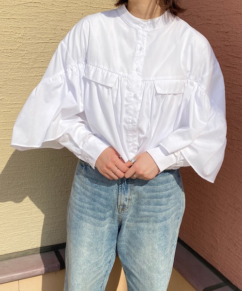 PairPair（ペアペア）の「ラッフルフリルシャツ（シャツ/ブラウス・レディース・オフホワイト/イエロー/ブルー系その他・フリー）」の22枚目の写真