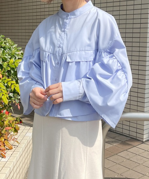 PairPair（ペアペア）の「ラッフルフリルシャツ（シャツ/ブラウス・レディース・オフホワイト/イエロー/ブルー系その他・フリー）」の9枚目の写真