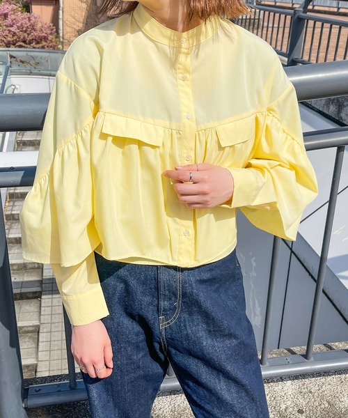 PairPair（ペアペア）の「ラッフルフリルシャツ（シャツ/ブラウス・レディース・オフホワイト/イエロー/ブルー系その他・フリー）」の15枚目の写真