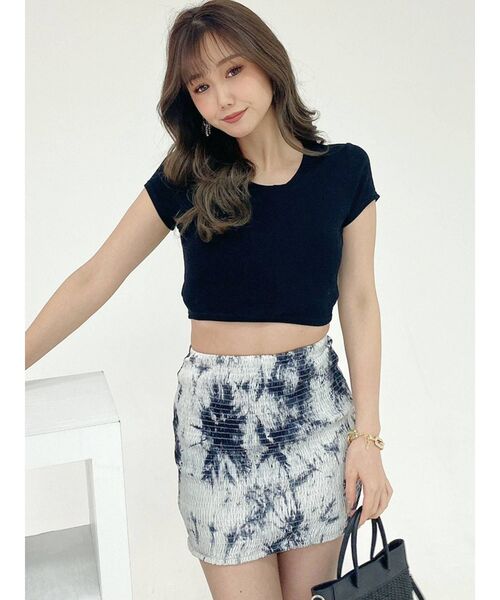 GYDA（ジェイダ）の「シャーリングタイトミニスカートライクショートパンツ（スカート・レディース・ブラック/その他1・FREE）」の13枚目の写真