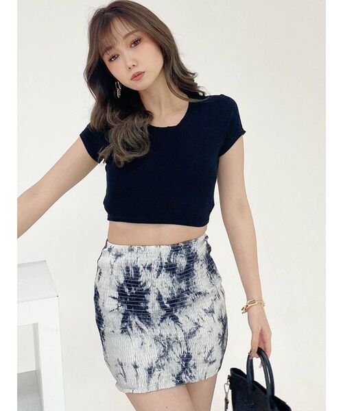 GYDA（ジェイダ）の「シャーリングタイトミニスカートライクショートパンツ（スカート・レディース・ブラック/その他1・FREE）」の7枚目の写真